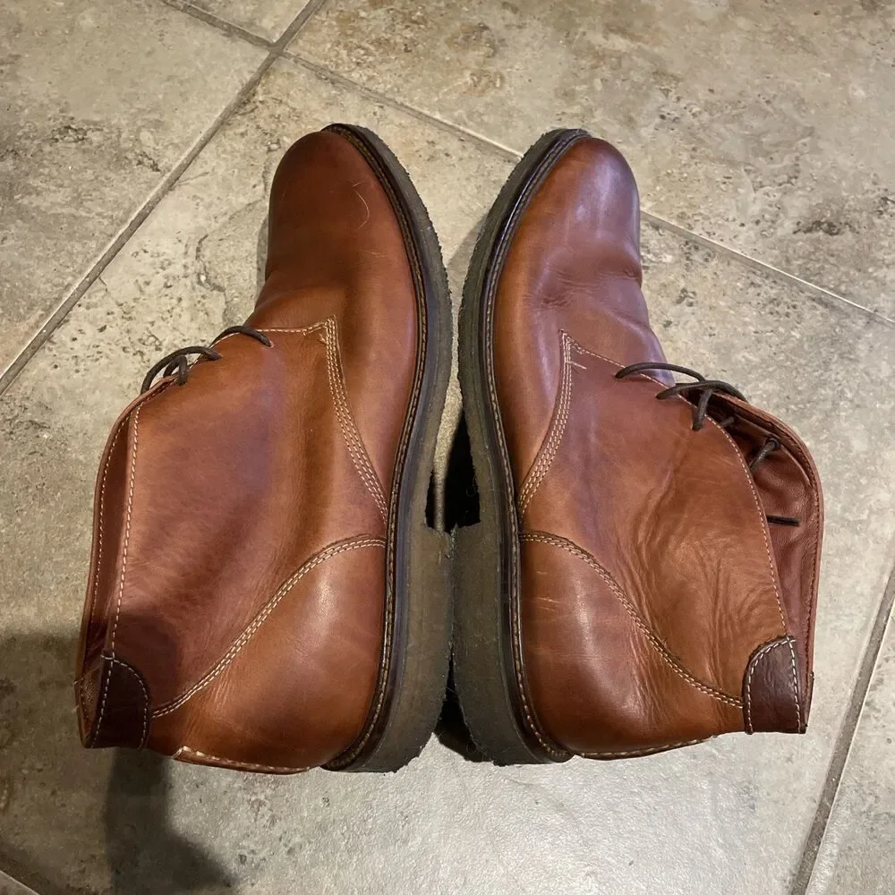 Johnston Murphy Copeland Brown Leather Chukka Boots Shoes Mens Size 10M 25-2022